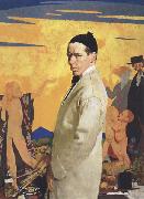 Sir William Orpen Self-Portrait with Sowing New Seed oil painting on canvas